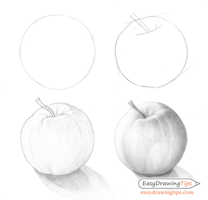 Apple Pencil Drawing Sketch - Shading Vector Transparent PNG