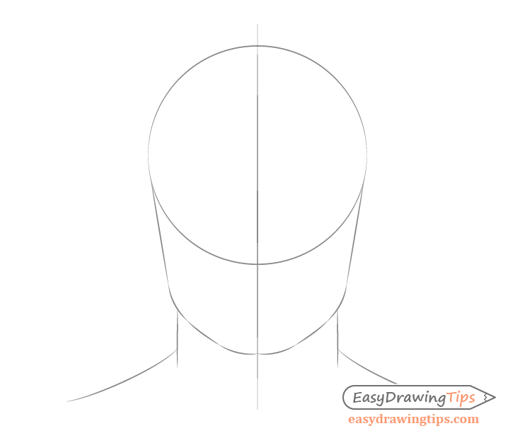 How to Draw The Front View of The Male Head