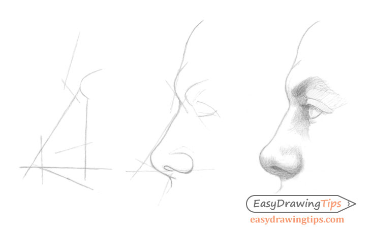 How to Draw Nose || EASY - step by step | Nose drawing, Nose drawing easy,  Easy drawings