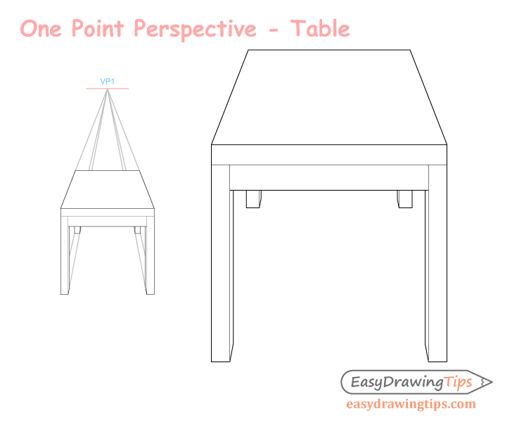 Three point perspective table drawing