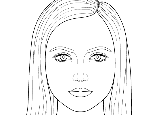 Girl face Outline Drawing Images Pictures