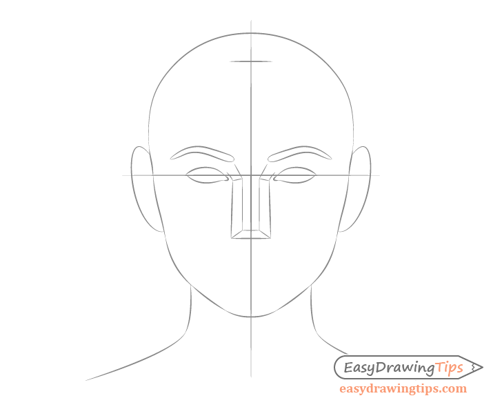 Female face drawing eye placement