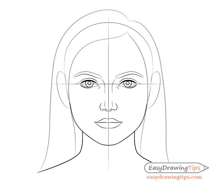 How to Draw a Female Face Step by Step Tutorial  EasyDrawingTips