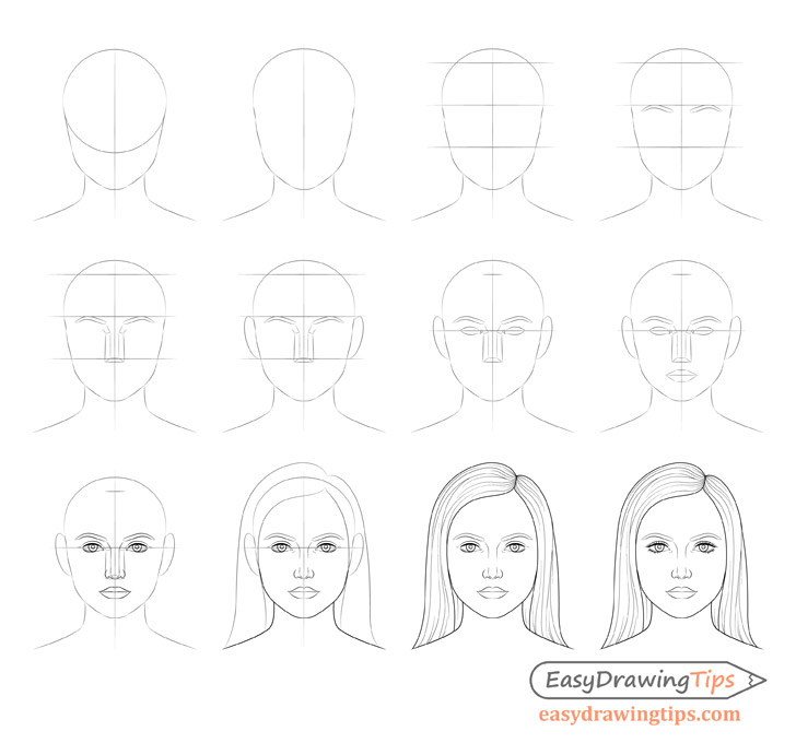 Woman Drawing - How To Draw A Woman Step By Step