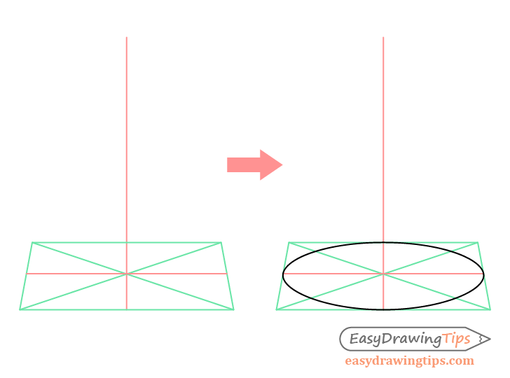 Cone perspective round base drawing