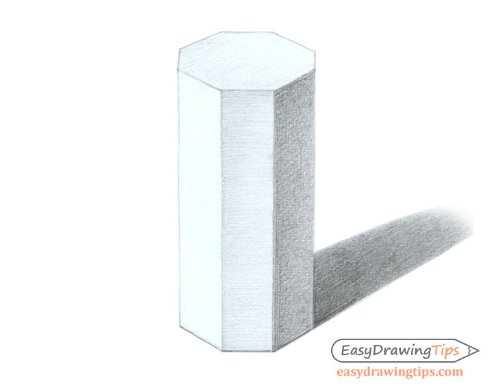 Shaded octagonal prism drawing