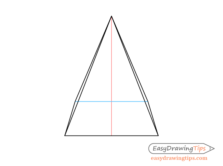 Pyramid one point perspective drawing center lines