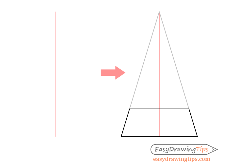 Pyramid one point perspective drawing base