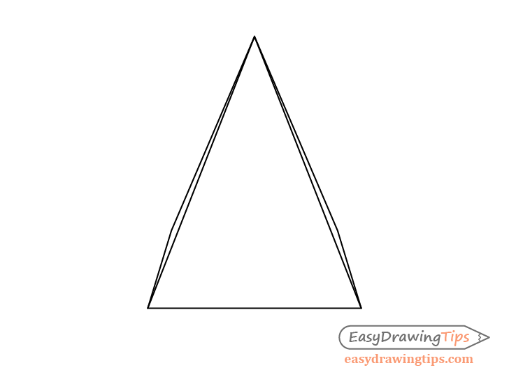 Pyramid one point perspective line drawing