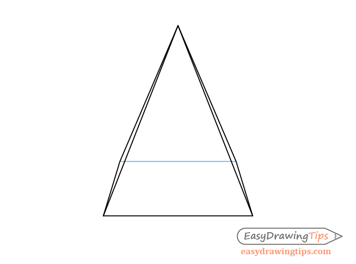 Pyramid one point perspective see through drawing