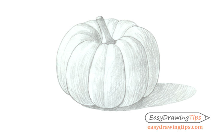 Pumpkin drawing basic shading