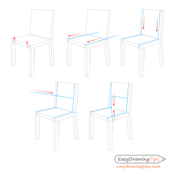 Chair backrest drawing step by step