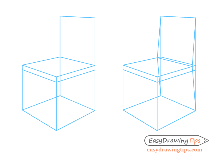 Chair perspective backrest construction drawing