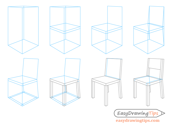 How to Draw a Chair in Perspective Step by Step   EasyDrawingTips