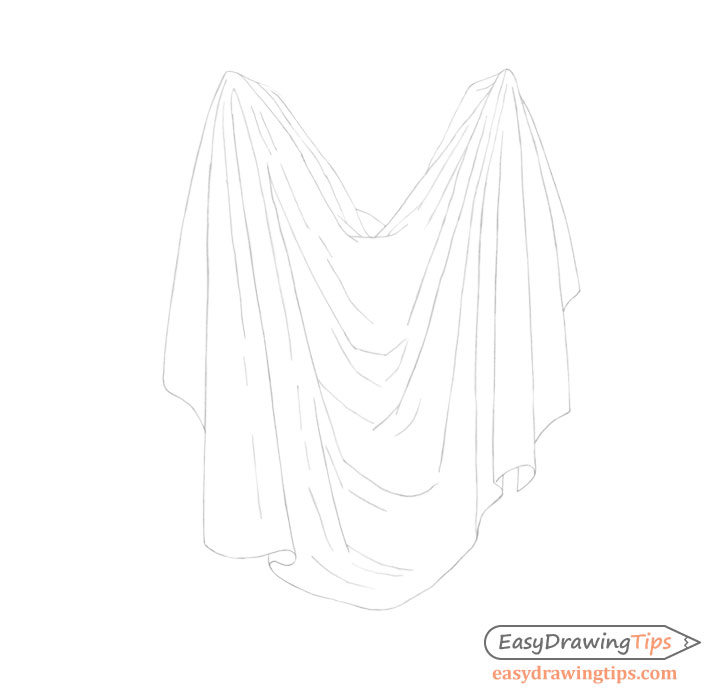 Cloth folds line drawing double