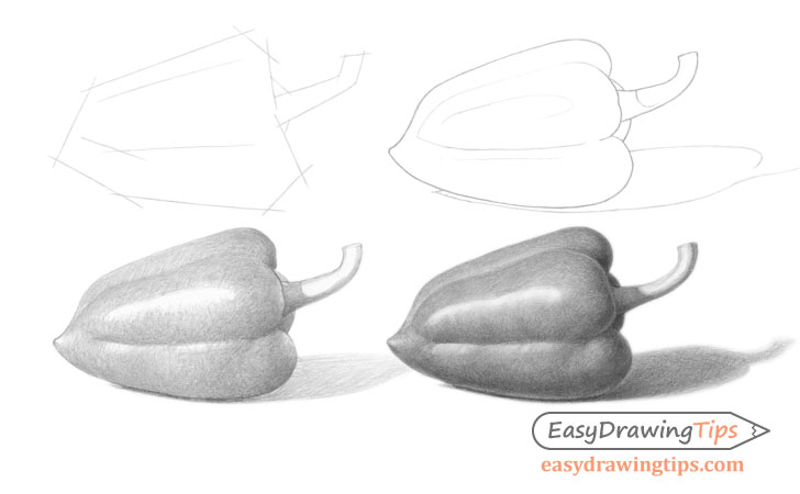 Pepper drawing step by step