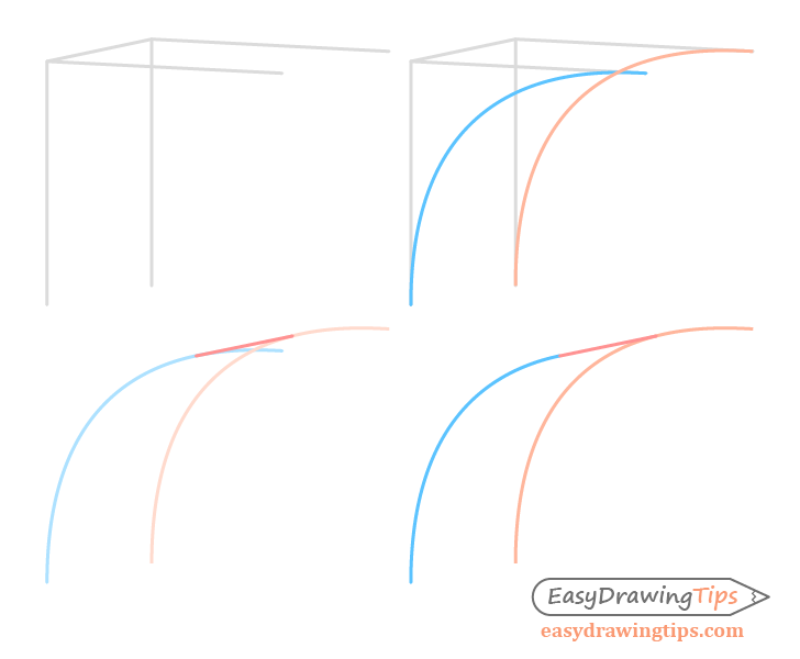 Perspective rounded corner drawing