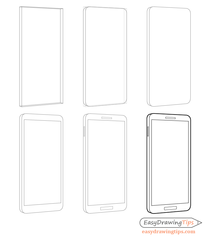 Phone drawing step by step