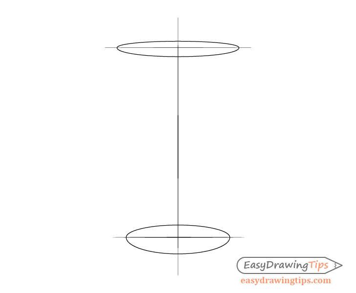 Coffee cup top and bottom drawing