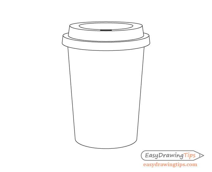 Coffee cup drinking hole drawing