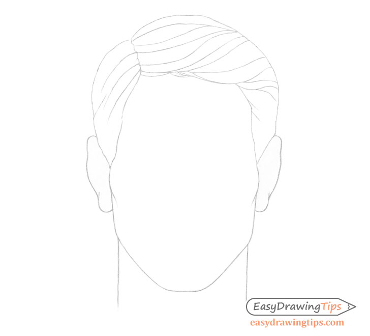 Male combed hair details drawing