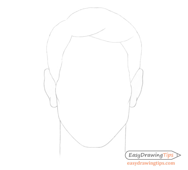 Male combed hair outline drawing