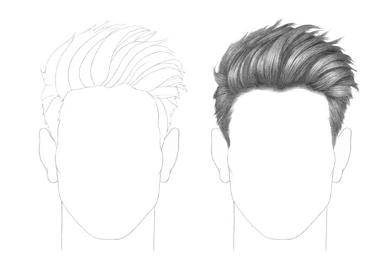 Male hair drawing tutorial