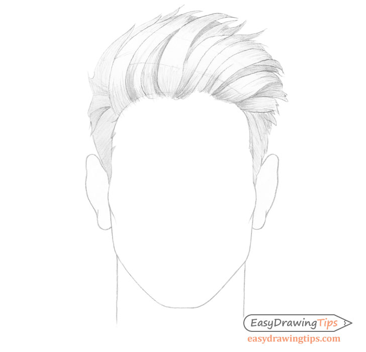 Spiky male hair basic shading