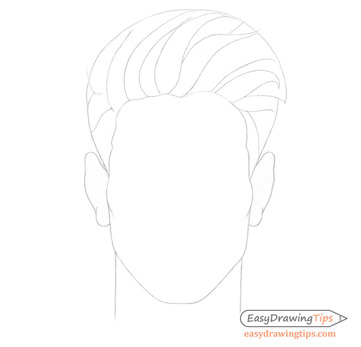 Spiky male hair details drawing