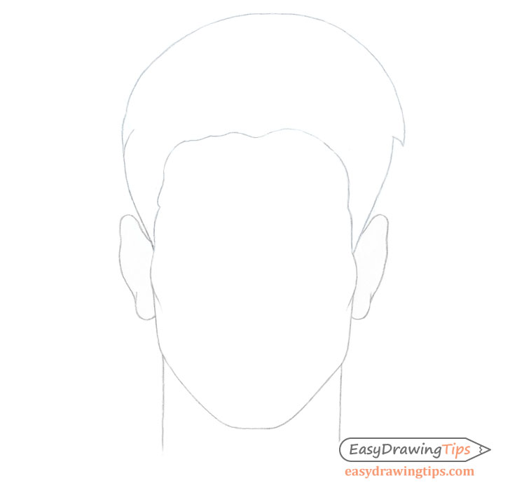 Spiky male hair outline drawing