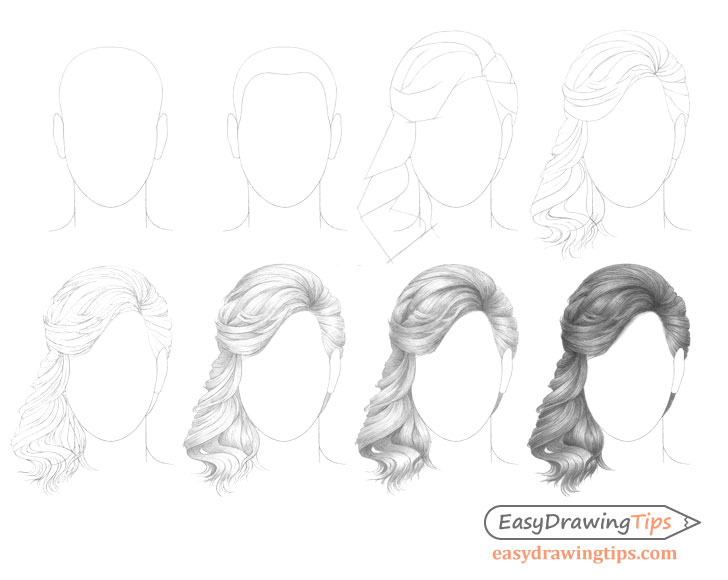 Anime Hair Drawing Lessons, Step by Step Drawing