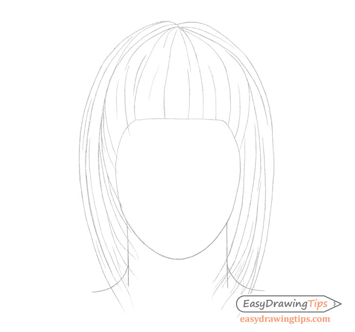 Straight hair line drawing