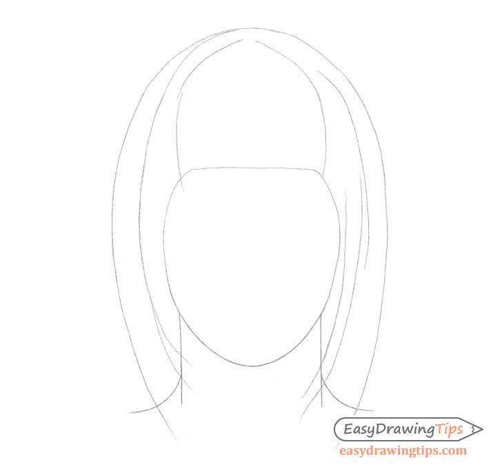 Straight hair outline drawing