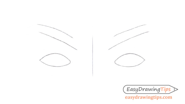 Eyes eyebrows construction drawing