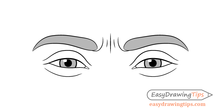 Focused eyes drawing