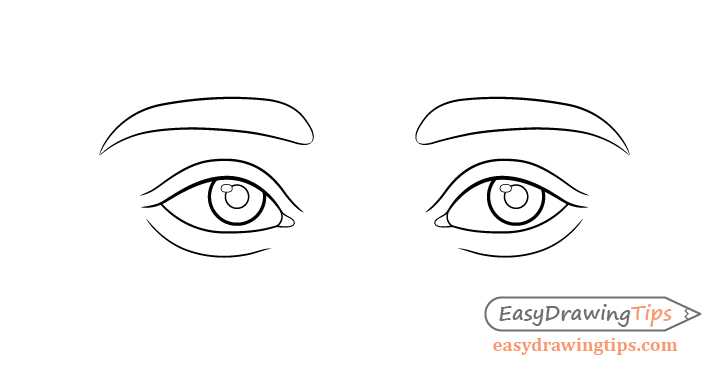 Thinking eyes line drawing