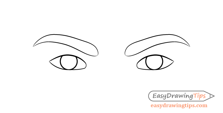 Angry eyes eyebrows drawing