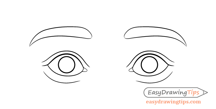 Surprised eyes eyelids drawing