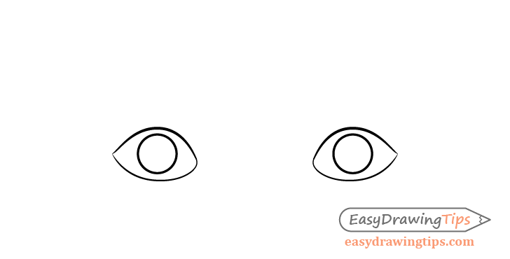 Surprised eyes irises drawing