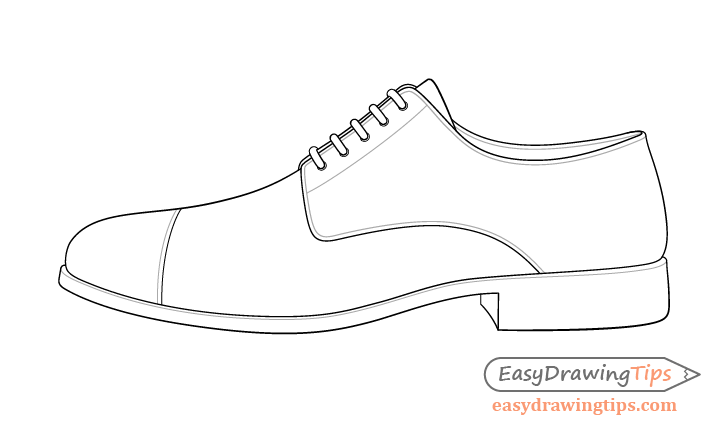 Shoe stitching lines drawing
