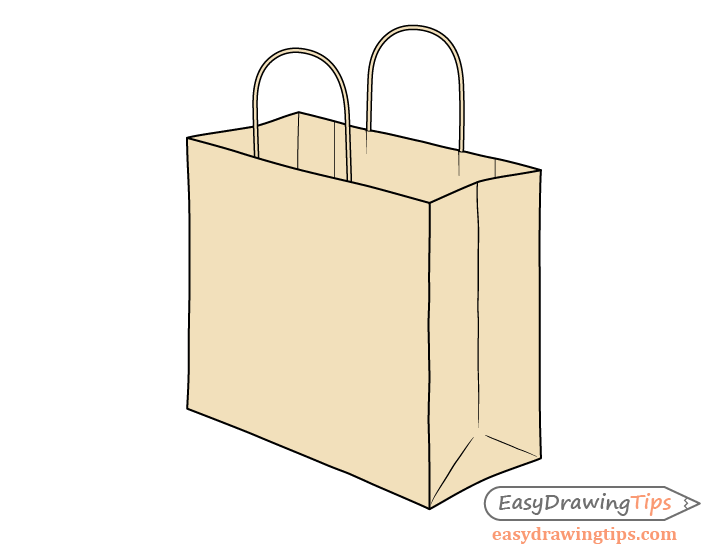 Shopping bag drawing coloring