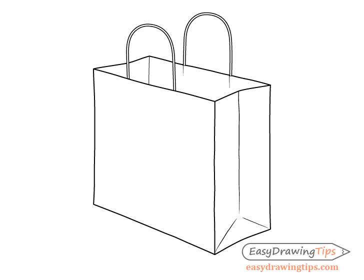 Shopping bag folds drawing