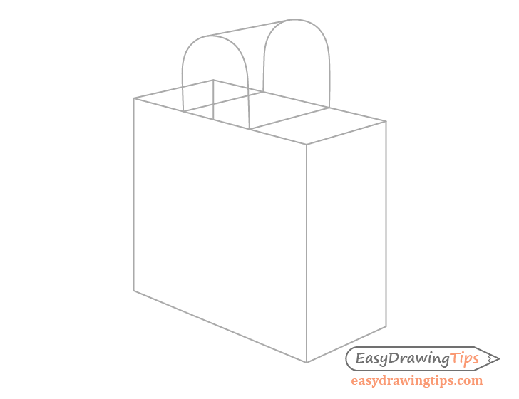Shopping bag handle lines drawing