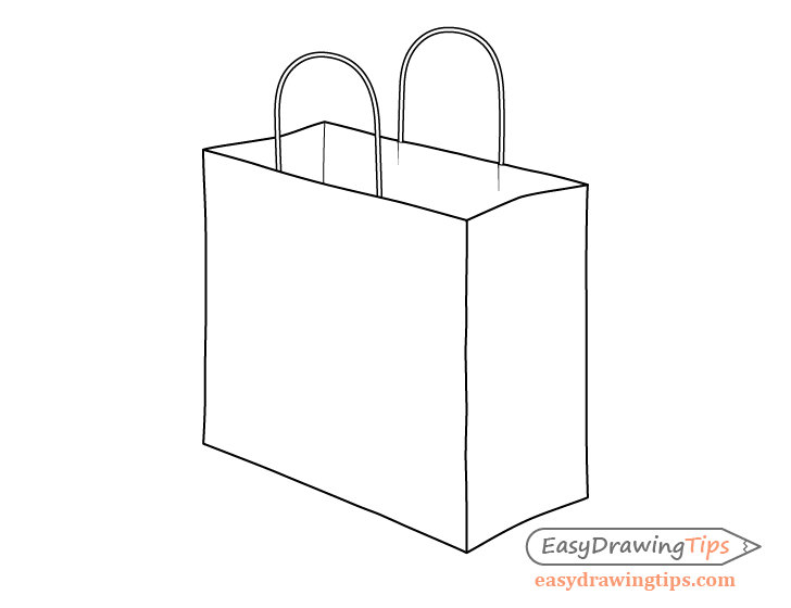 Shopping bag outline drawing