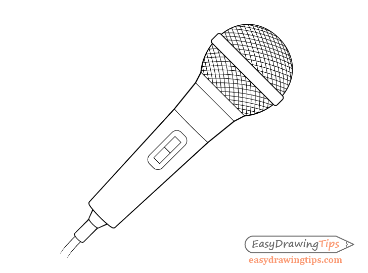 Microphone line drawing