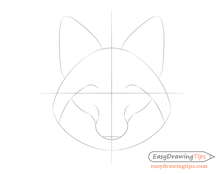 Fox snout and mouth drawing