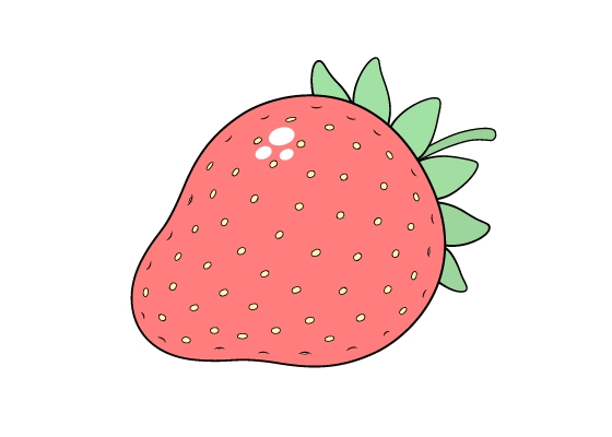 Strawberry drawing tutorial