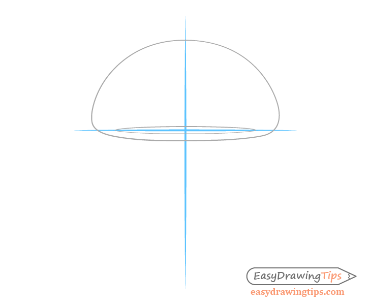 Mushroom cap horizontal guide line drawing