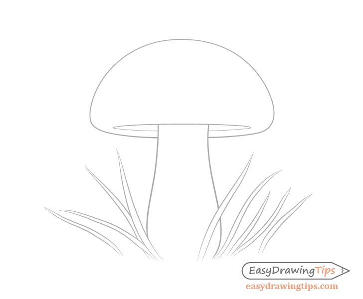 Mushroom foreground grass drawing