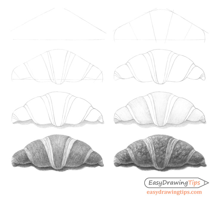 Croissant drawing step by step